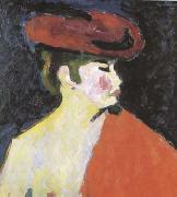 Alexei Jawlensky The Red Shawl (mk09) oil on canvas